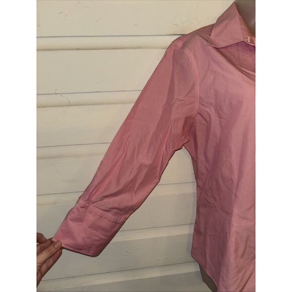 Brooks Brothers 346 100% Cotton 3/4 Sleeve Button Up Top Size 14 - Picture 5 of 8